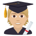 🧑🏼‍🎓 student: medium-light skin tone display on JoyPixels